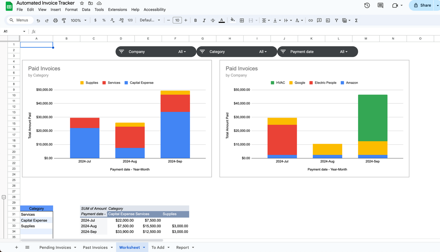Automated Invoice Tracker (Google Sheets Only)