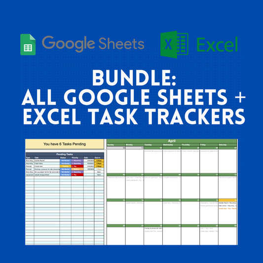 All Google Sheets Bundle + Excel Task Trackers